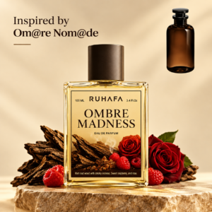 Introducing Ombre Madness by Ruhafa—where deep, rich Oud meets the juicy sweetness of fresh Raspberry and warm Incense. Crafted for those who leave an impression long after they've left the room. Dare to embrace the madness of true luxury.