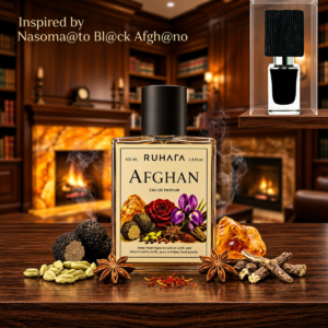 Afghan Eau De Parfume 100ml For Men Afghan by Ruhafa is a rich cloud of dark incense, roasted coffee, and smoldering oud. Designed to intrigue and captivate, this fragrance wraps you in an aura of pure, raw power. One spray is all it takes to leave a lasting mark wherever you step. Fragrance Notes Top Notes : Green Notes, Cannabis Accord Heart Notes : Smoldering Tobacco, Roasted Coffee, Resins, Woodsy Accords Base Notes : Rich Cambodian Oud, Incense, Earthy Vetiver, Cedarwood Best For : Nightouts, winter evenings, leather jackets, and bold fashion statements.
