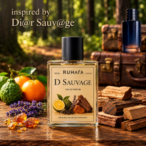 D Sauvage Eau De Parfume 100ml For Men D Sauvage by Ruhafa—a masterclass in modern masculine allure. Fresh citrus meets fiery spice and rich woods in a bottle crafted for those who command attention without saying a word. Fragrance Notes  Top Notes : Calabrian Bergamot, Spicy Pepper Heart Notes : Sichuan Pepper, Lavender, Pink Pepper, Vetiver, Patchouli Base Notes : Ambroxan, Warm Cedarwood, Labdanum Best For : Daily wear, night events, and special occasions where you want to leave an impression.